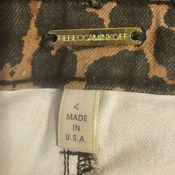 REBECCA MINKOFF Leopard Denim Jeans Pants - Size 4 - Picture 8 of 9